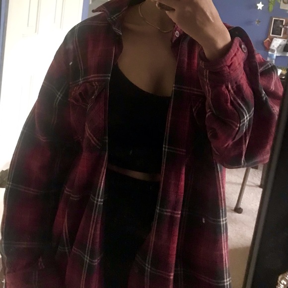 black and red flannel workshirt - Picture 2 of 5